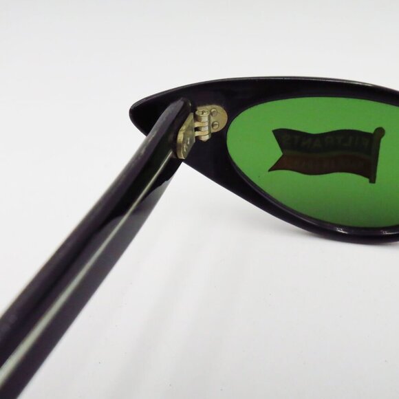 RARE 1950s Vintage Authentic French Sunglasses Winged Cat-Eye Shape Black New main image 11